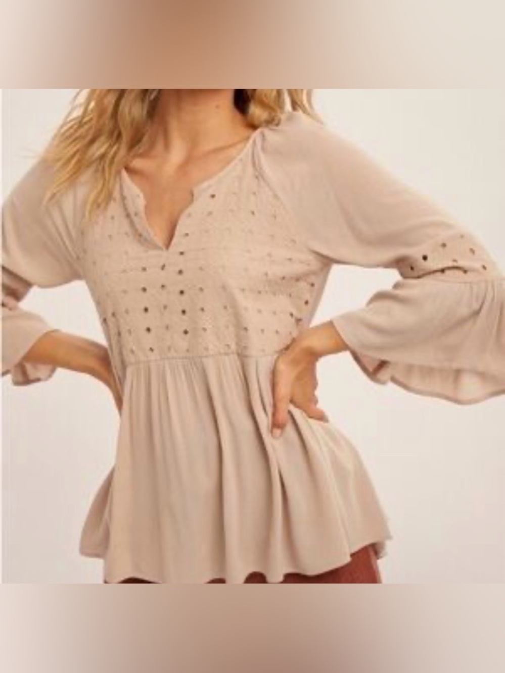 Hem & Thread Peplum Top NWOT